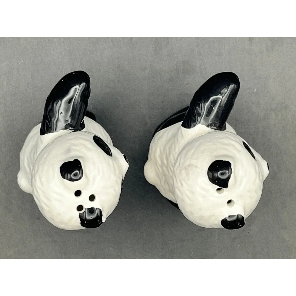 Vtg Ceramic Panda Bear Salt &‎ Pepper Shakers As Is 3.5